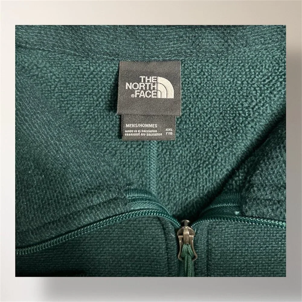 The North Face Men’s XXL Green Textured Cap Rock Fleece 1/4 Zip Pullover Outdoor
